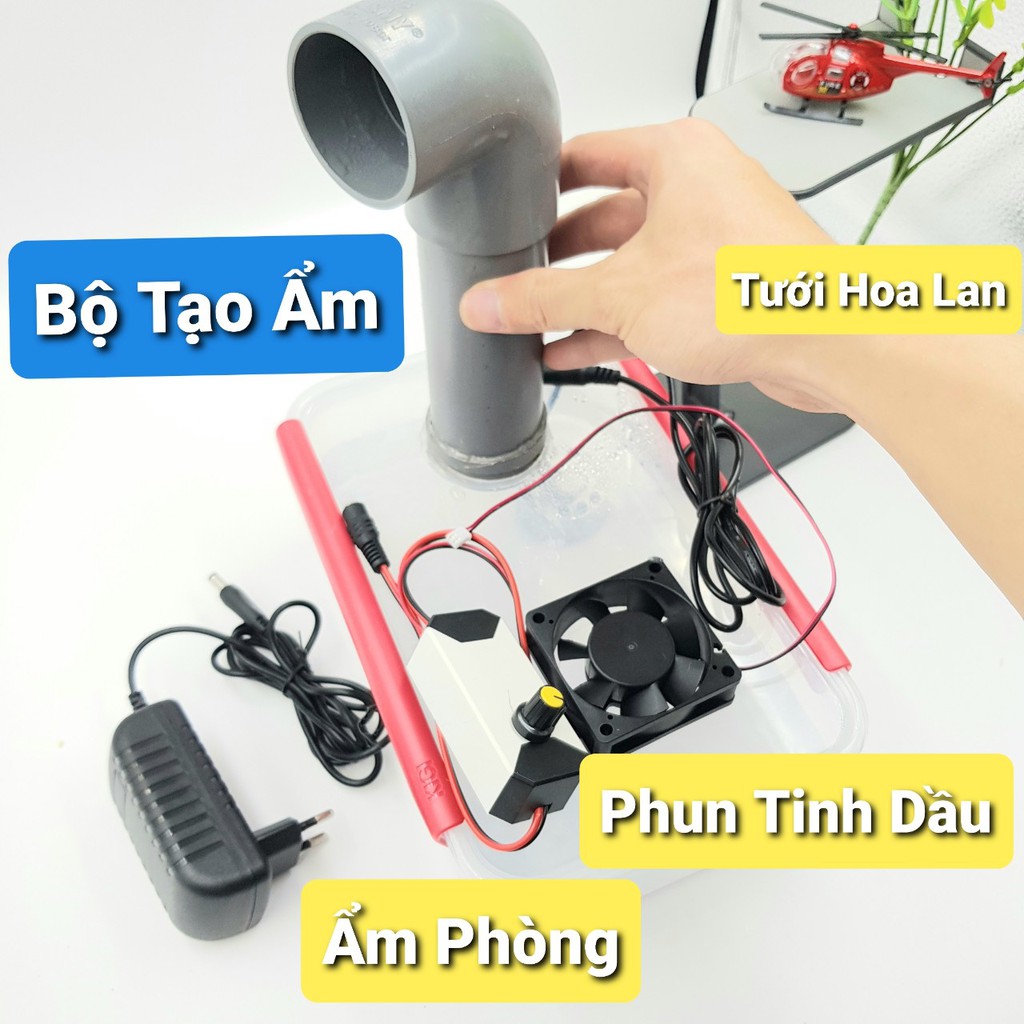 COMBO Chế Máy Phun Sương Tạo Ẩm 15W 24V❤️Tạo Hơi Nước 24V❤️Tạo Ẩm Cho Hoa Lan❤️Trồng Nấm🍀Bộ Tao Suong Sieu Am KIGI-5312