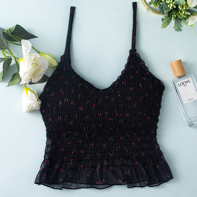 Áo bra hoa nhí xinh xắn chun lưng, mẫu mới nhất 2022 ms891