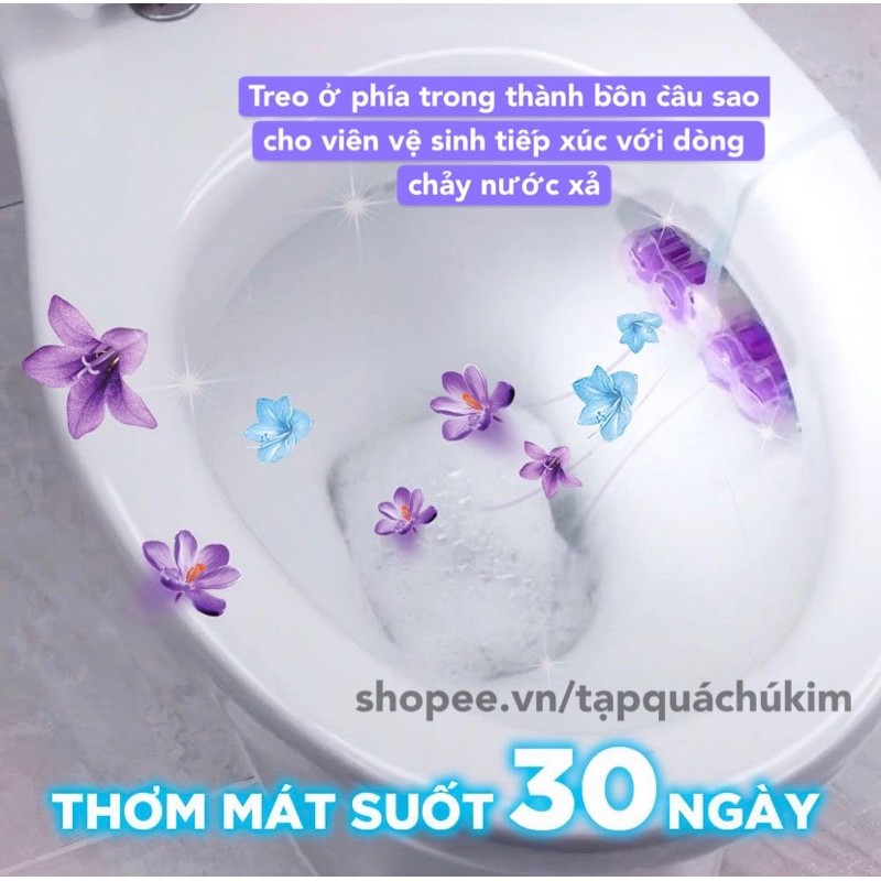 Viên treo bồn cầu diệt khuẩn VIM POWER 5 55G - Hương Chanh / Trà xanh / Lavender