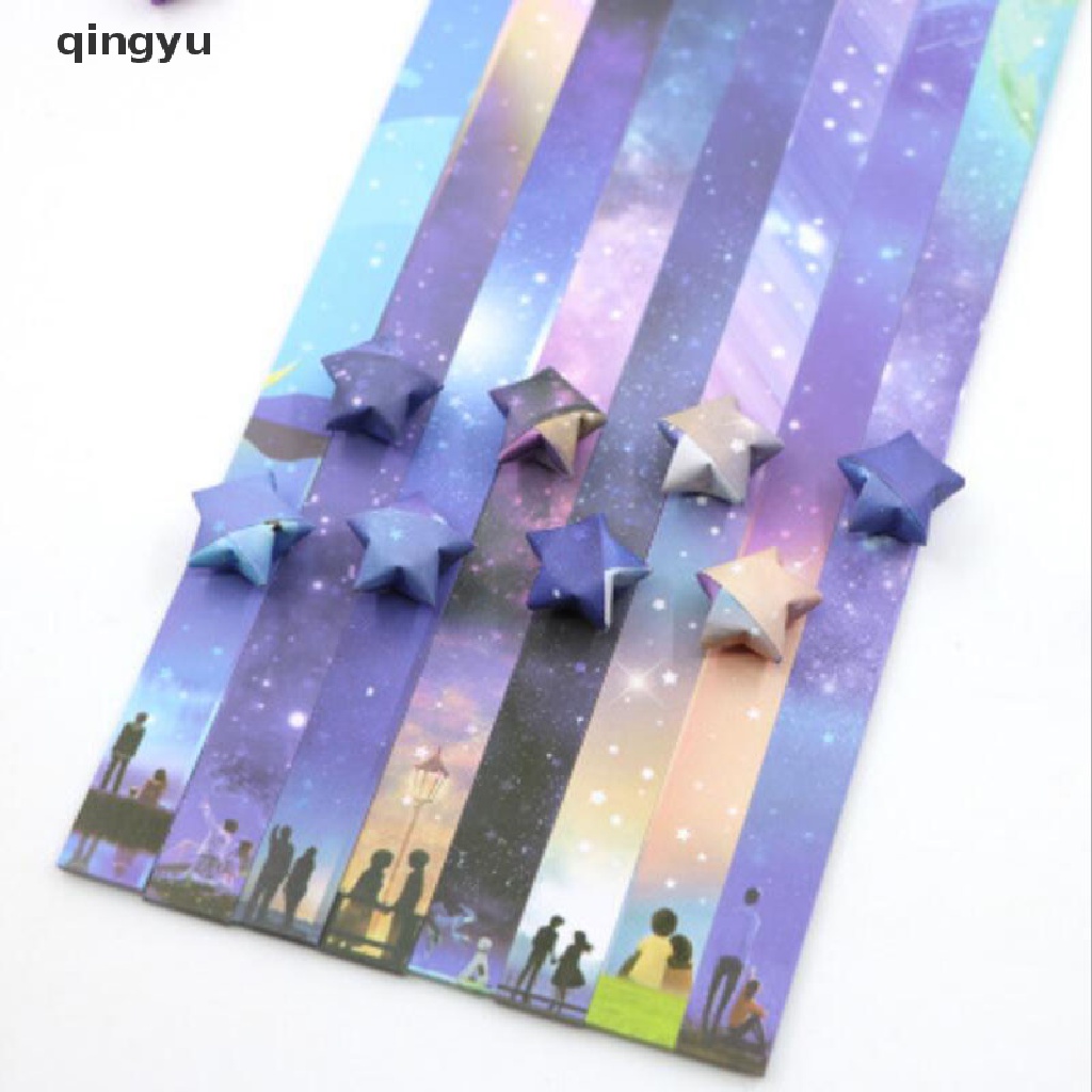 Set 136 X Giấy Gấp Sao May Mắn Họa Tiết Vũ Trụ Origami