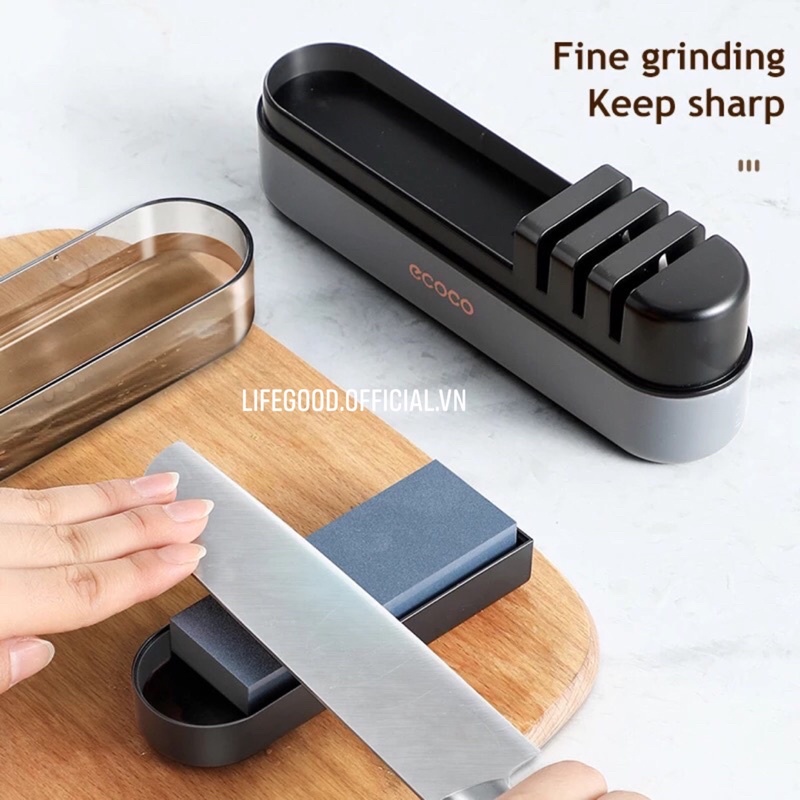 Dụng cụ mài dao kéo 3 rãnh kèm đá mài siêu bén Ecoco - Ecoco 2109