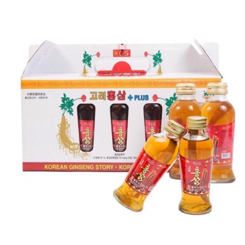 Nước hồng sâm có củ KGS Hàn Quốc 10 chai x 120ml, nước hồng sâm, PP Sâm Yến Thái An