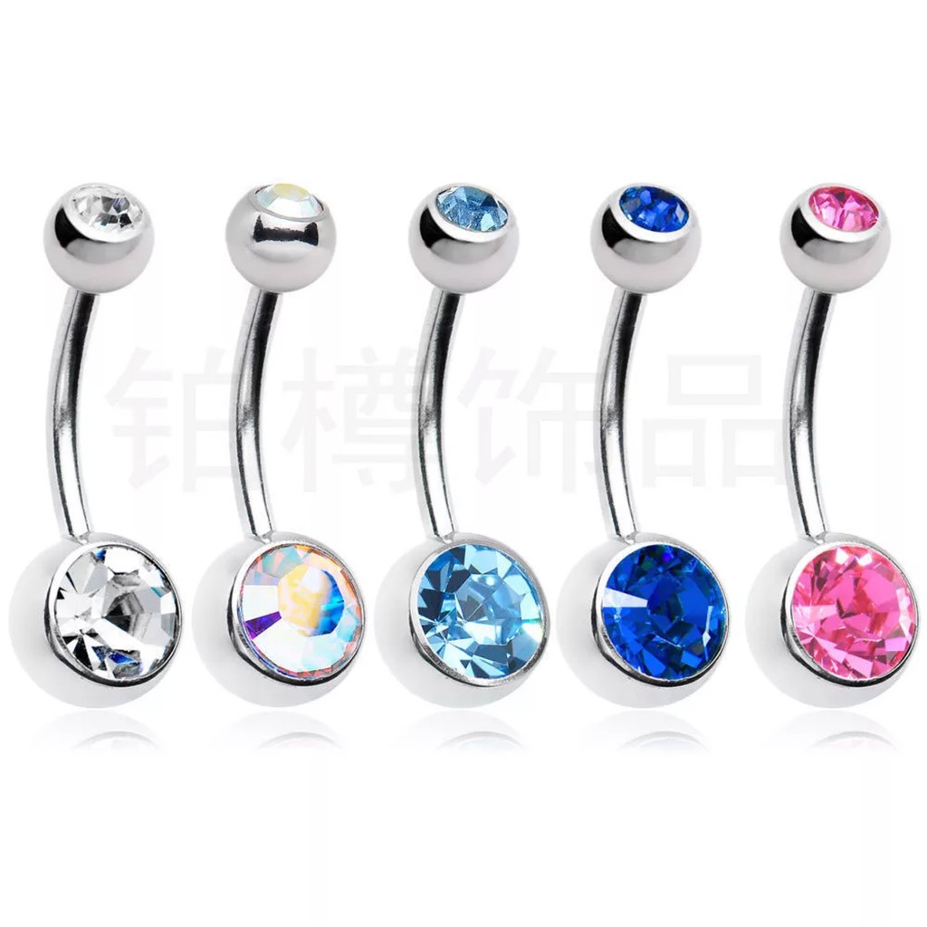 BELLY RING khuyên titan rốn kim nhiều màu không gỉ không đen không dị ứng
