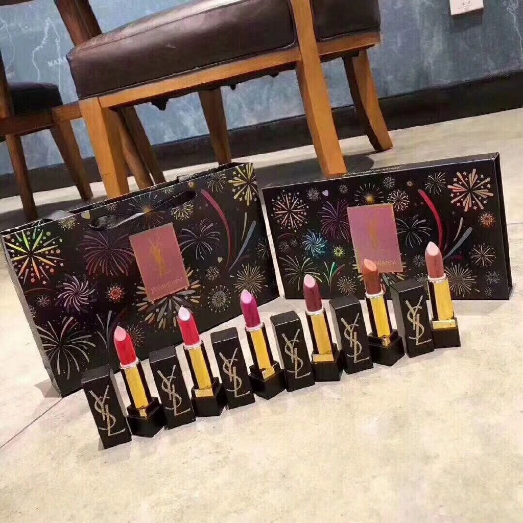 YVES SAINT LAURENT (Hàng Mới Về) Bộ 6 Son Môi Ysl Màu Vàng Đen Thiết Kế Vỏ Son Phong Cách Chúc Mừng Năm Mới | BigBuy360 - bigbuy360.vn