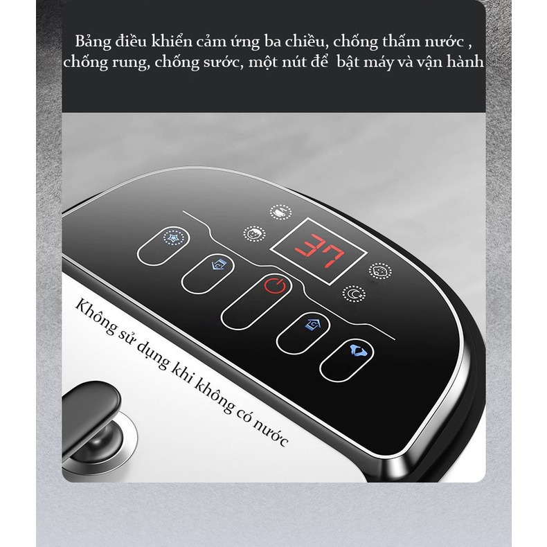 Bồn Ngâm Chân Massage, Máy Massage Ngâm Chân Thải Độc Xoa Bóp Bấm Huyệt Bằng 30 Con Lăn, Tự Động Làm Nóng