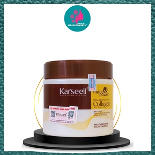 Tặng mũ ủ kem hấp tóc collagen karseell maca siêu mềm mượt tóc ý 500ml dạng hủ