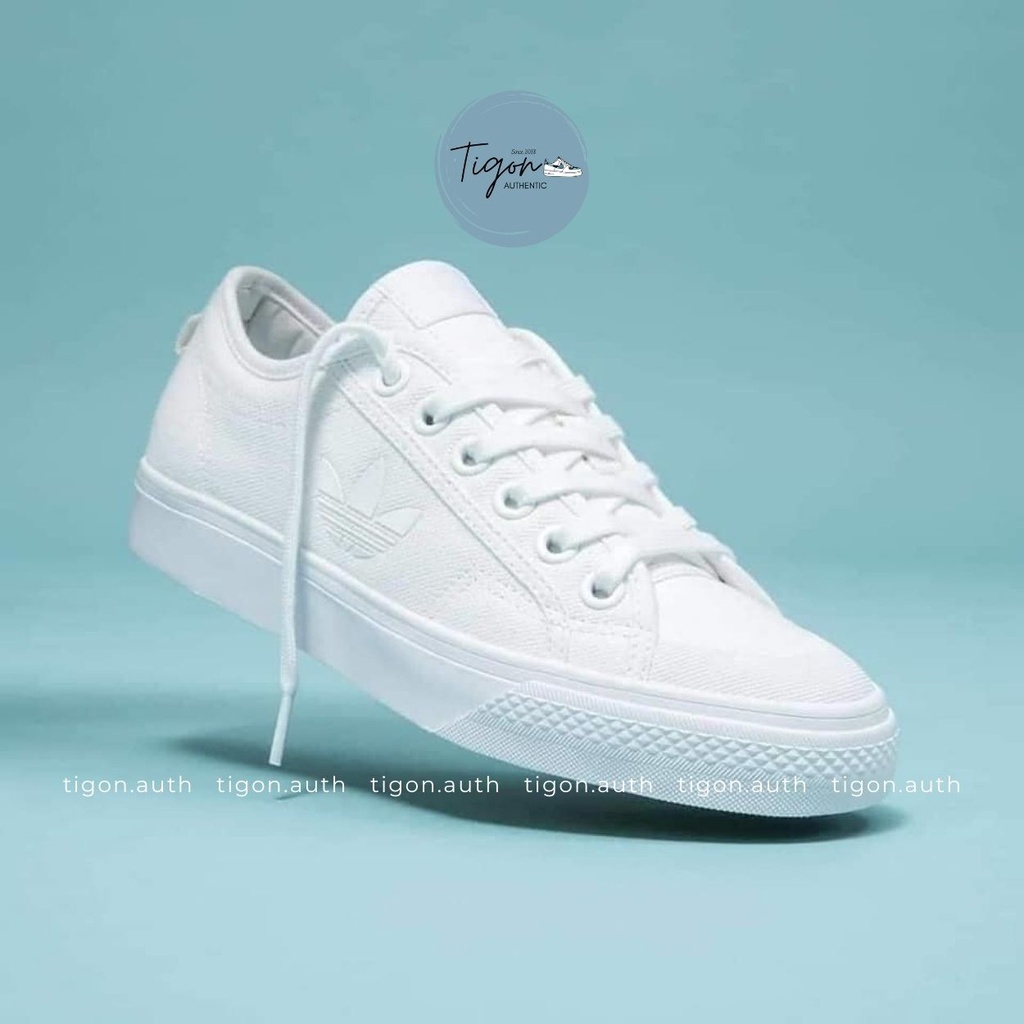 Giày Thể Thao Trắng Adidas Chính Hãng,  Giày Thể Thao Nữ Adidas Nizza Trefoil