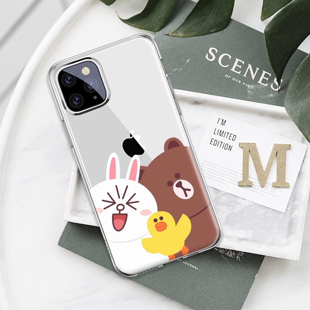 💕HOT💕 Ốp lưng silicon in hình gấu brown thỏ cony và vịt sally dễ thương cho iphone 8 plus 6/7 11 pro xr xs max - A910