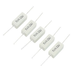 Hộp 100 Con Trở Sứ 0.22 Ohm 5W Chân Đồng