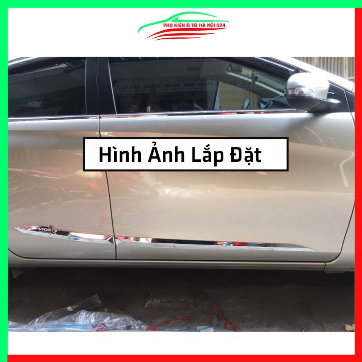 Bộ ốp nẹp sườn Vios 2019-2023 mạ crom trang trí làm đẹp xe