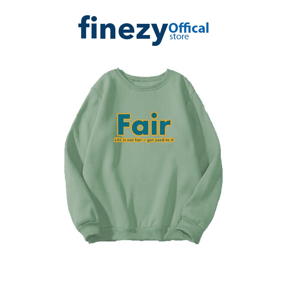 Áo Sweater nam nữ Finezy Unisex form rộng, vải nỉ bông dày dặn, phong cách oversize Fair