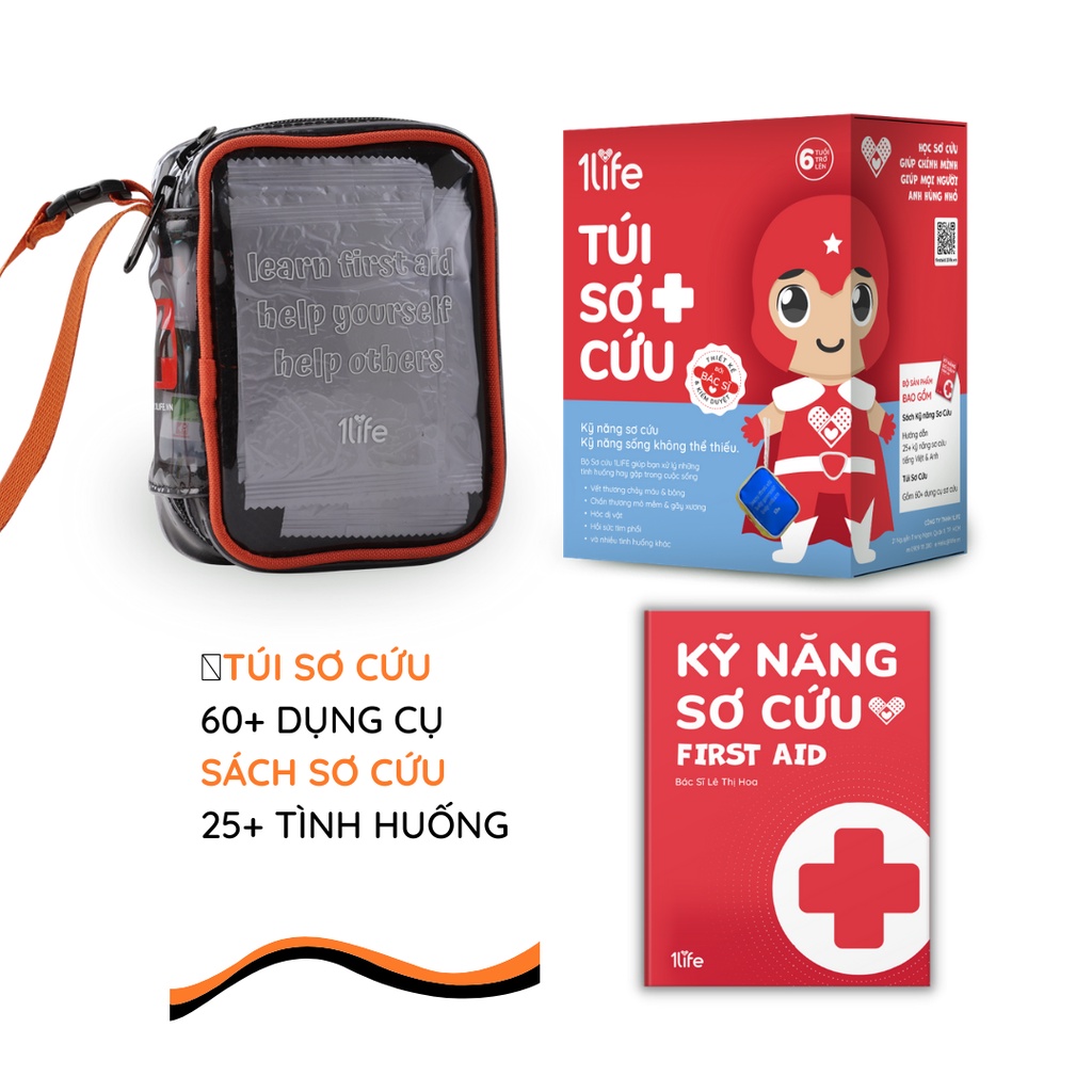 Bộ túi sơ cứu y tế 1life Hero First Aid Kit (Hàng Việt Nam chất lượng cao)