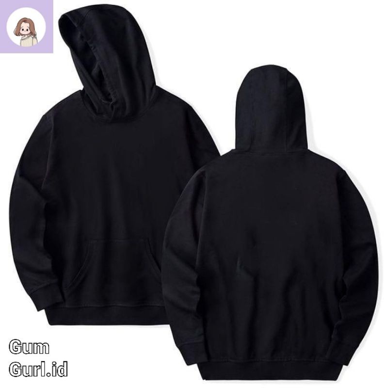 Áo Khoác Hoodie Bằng cotton Lông Cừu Không Khóa Kéo Màu Đen Dành Cho Nam Nữ