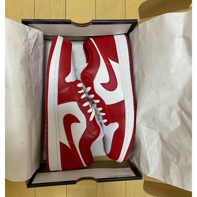 Giày Thể Thao Air Jordan 1 Low Gym Red Đỏ trắng chuẩn xác Sneaker Nam Nữ