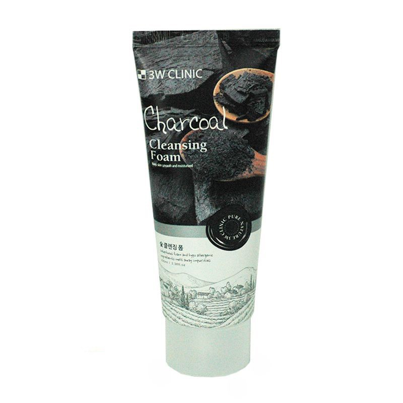 Sữa rửa mặt sạch sâu, ngừa mụn từ than hoạt tính 3W CLINIC CHARCOAL CLEANSING FOAM