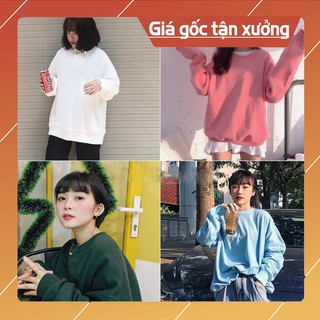 Áo sweater basictrơn 8 màu unisex