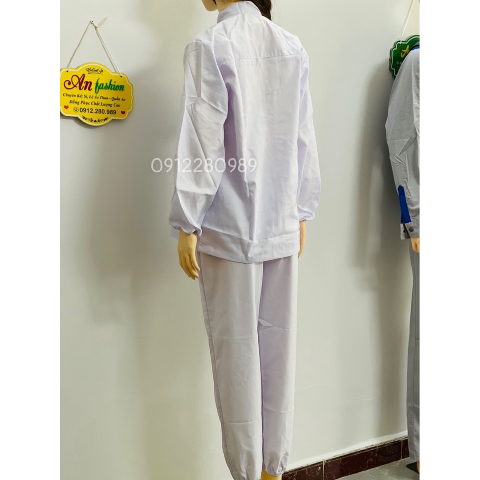 Đồng phục ngành thực phẩm, thủy sản vải kaki dài tay _ Hình chụp thật