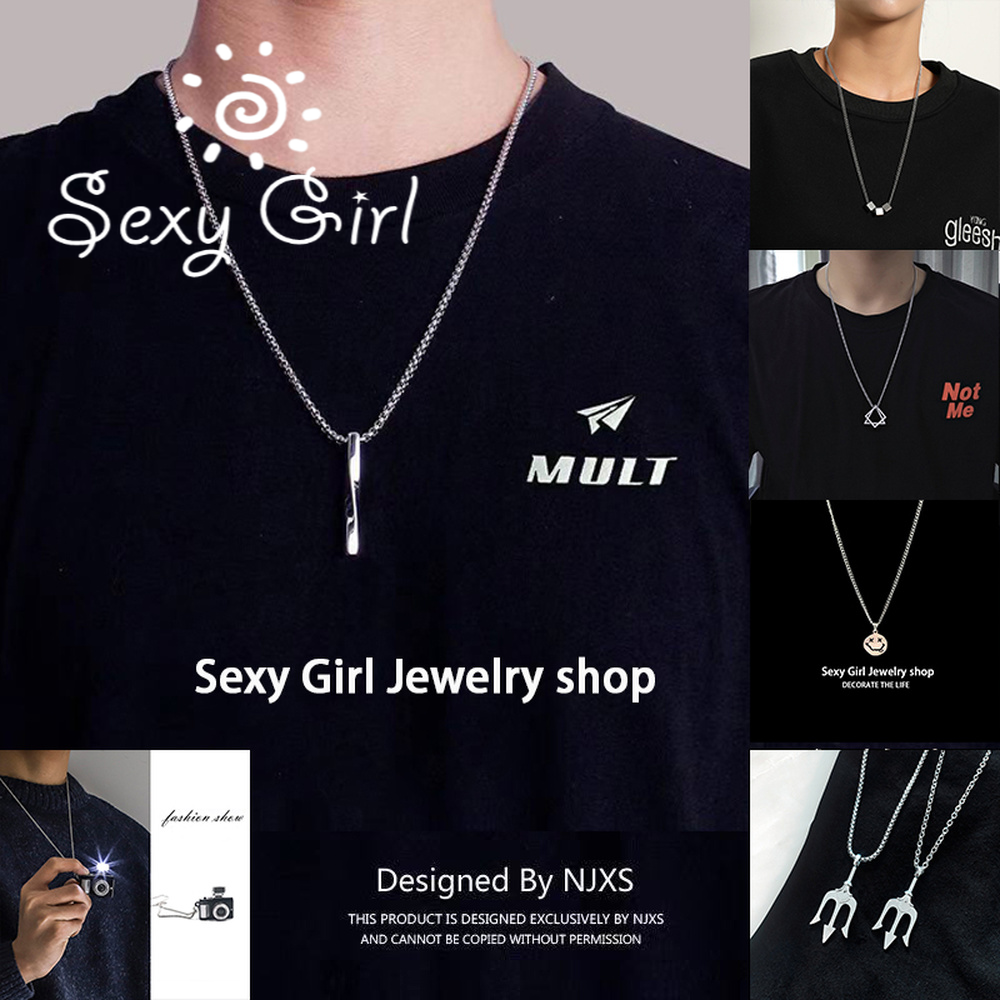 Vòng cổ Thép Titan Dáng Dài Xoắn Ốc Đơn Giản Phong Cách Hip hop Cho Nam Nữ