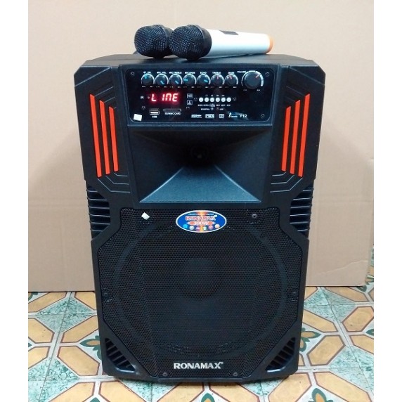 [Sỉ loa kéo] Loa kéo karaoke ronamax f12 bass loa 3 tâc tặng kèm 2 micro không dây