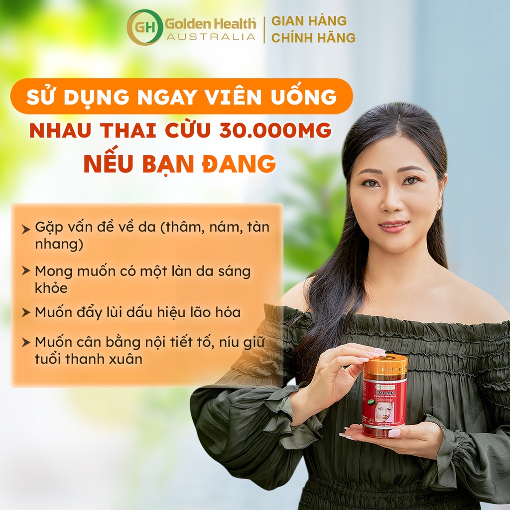 [GOLDEN HEALTH] Viên uống nhau thai cừu - Placenta Baby Sheep 30.000mg hộp 100 viên