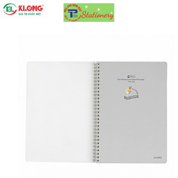 Vở lò xo kép Caro Klong B5 bìa nhựa - 80,120,200 trang; MS: 574,575,576
