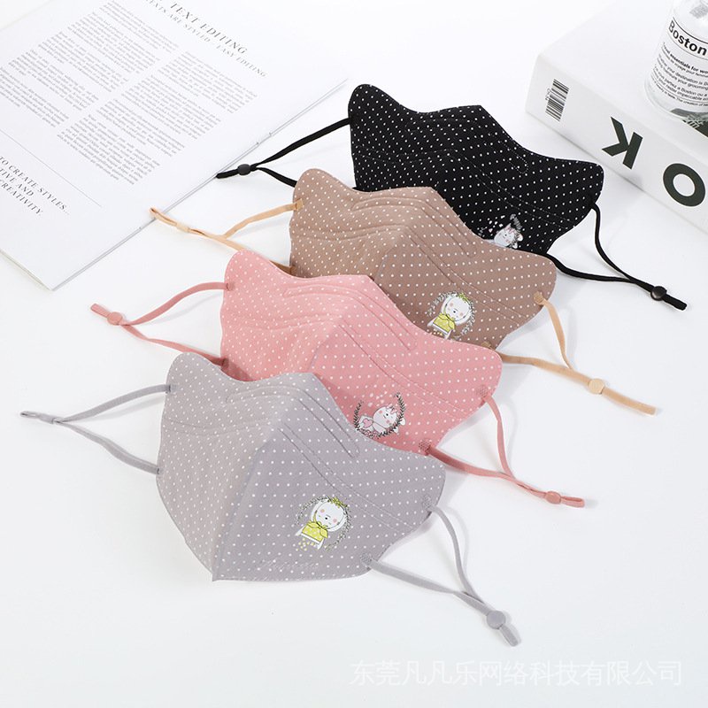 Khẩu Trang cotton Chấm Bi Chống Bụi Và Thân Thiện Với Da Có Thể Tái Sử Dụng