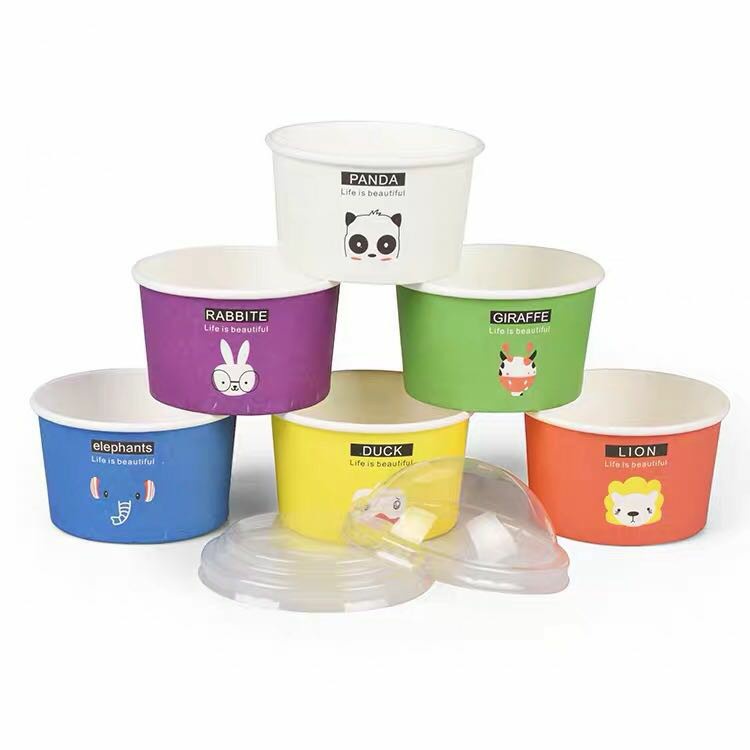50 Cốc giấy nắp cầu đựng kem, bánh, đồ ăn hình random - Giao mẫu ngẫu nhiên - Pepper26 Shop