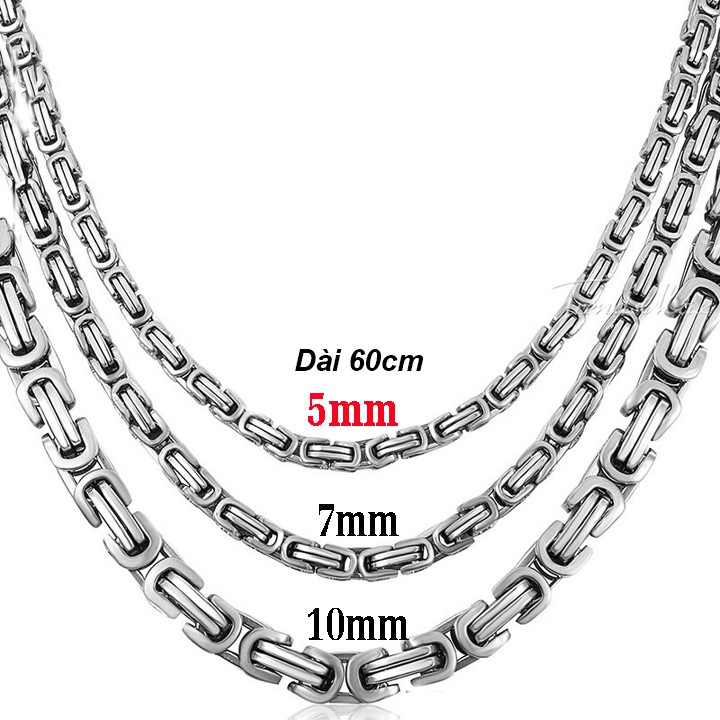 Dây chuyền nam kiểu ZICZAC to 5li 7li 10li MDC040 Không đen không gỉ sét