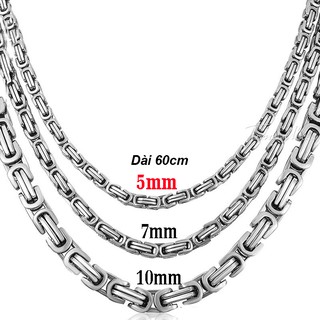 Dây chuyền nam kiểu ziczac to 5li 7li 10li mdc040 không đen không gỉ sét