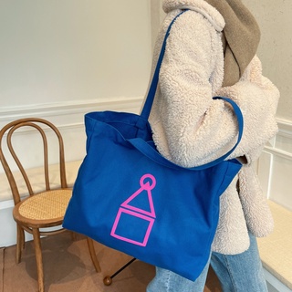 Túi xách canvas Klein màu xanh dương sức chứa lớn 2022 thời trang hàn quốc đơn giản cho nữ