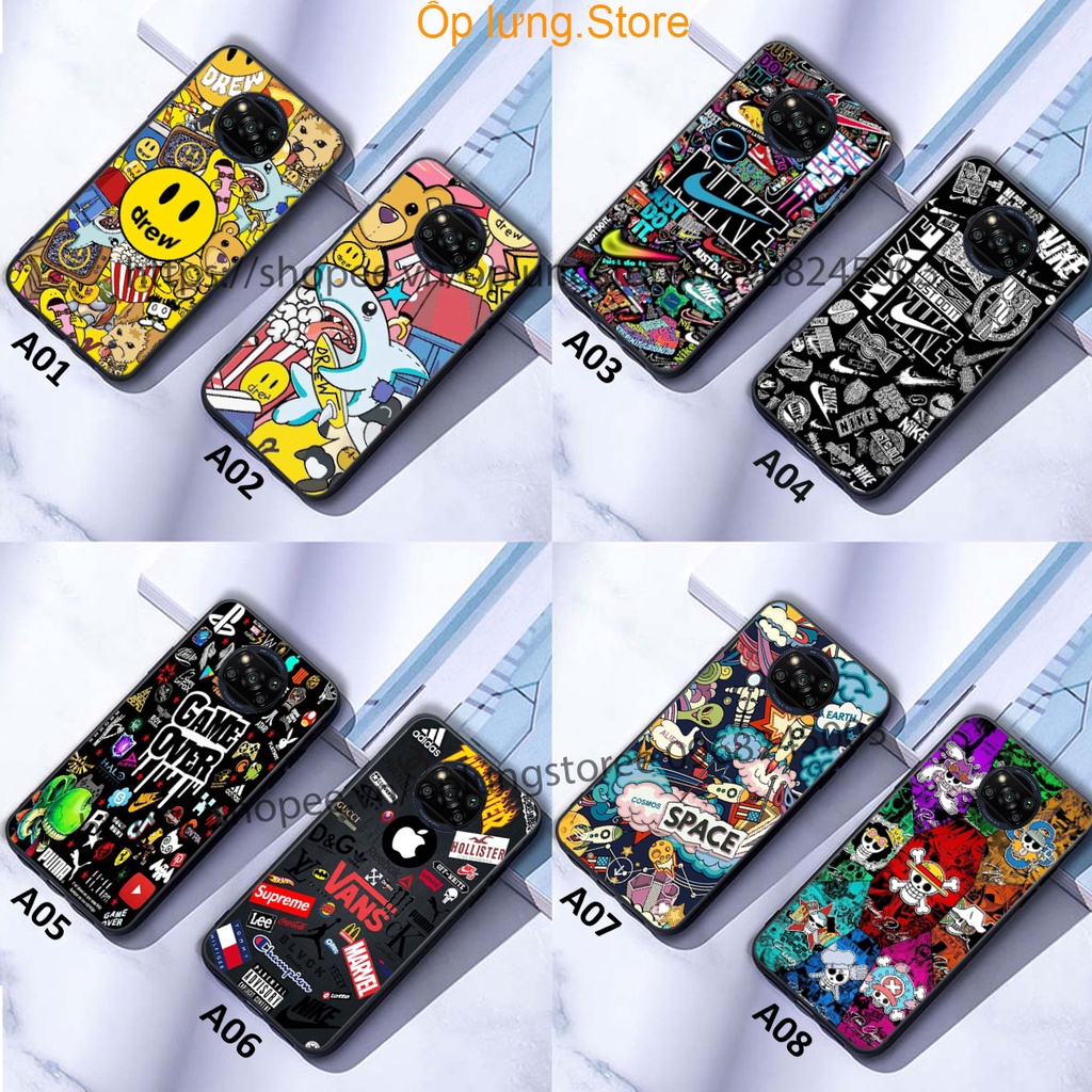Ốp lưng Xiaomi Poco X3 / X3 Pro in hình thương hiệu thời trang đa sắc cá tính.