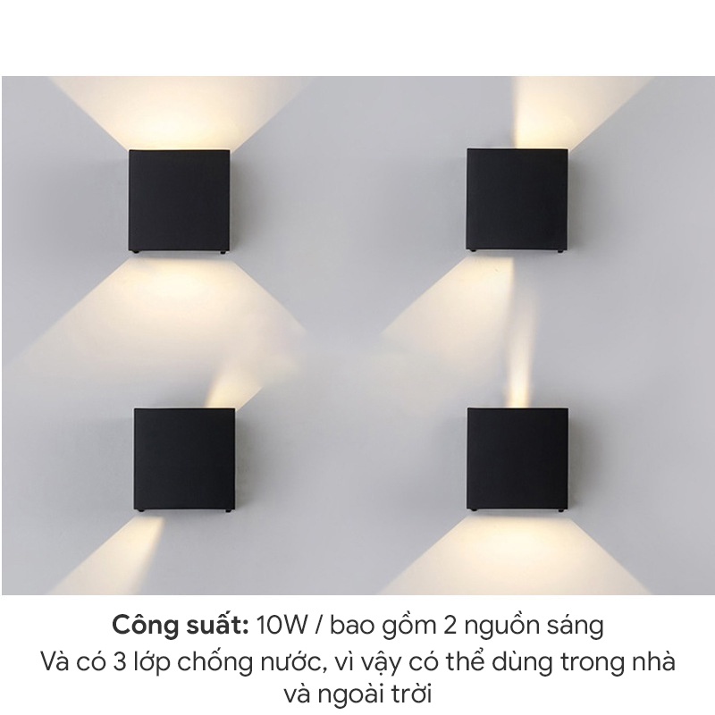 Đèn Hắt Tường, Hắt Cầu Thang 2 Đầu ATHLIGHTING  Loại Đèn Trang Trí Trong Nhà Ngoài Trời Chống Nước Chống Bụi IP67