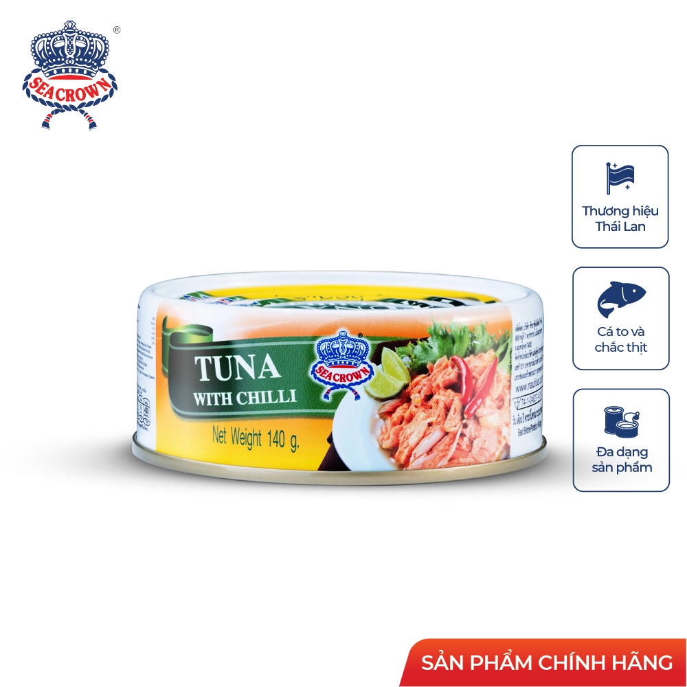 Cá hộp Sea Crown cá ngừ sốt ớt (NK Thái Lan)