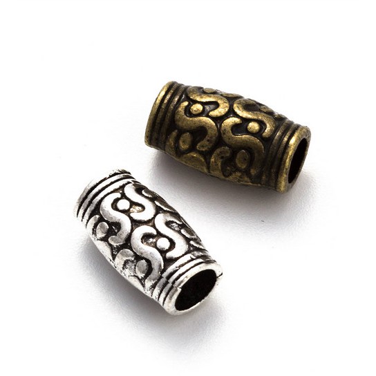 Bộ 20 Hạt Xỏ Lỗ Lớn Bằng Hợp Kim Màu Bạc / Đồng