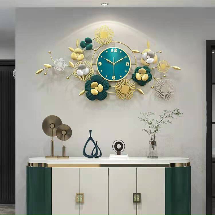 Đồng hồ treo tường trang trí phòng khách decor cành hoa KD2090