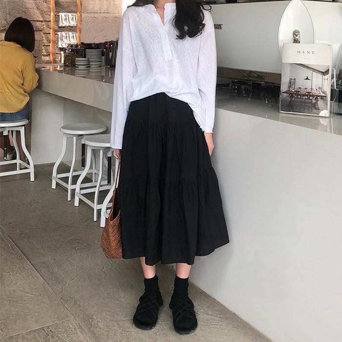 Chân váy dài, chân váy tầng voan 2 lớp ♥️ Chân váy voan 3 tầng, chân váy trắng ♥️ Chân váy ulzzang - NhimShop CV02 | BigBuy360 - bigbuy360.vn