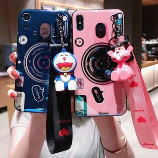 Ốp điện thoại in hình camera có dây đeo xinh xắn cho Huawei Nova 7 SE 5T 5i 7i Nova 3i 3e 2i nova2 Lite