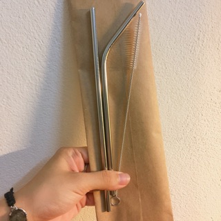 Ống hút inox silver combo 3 sản phẩm