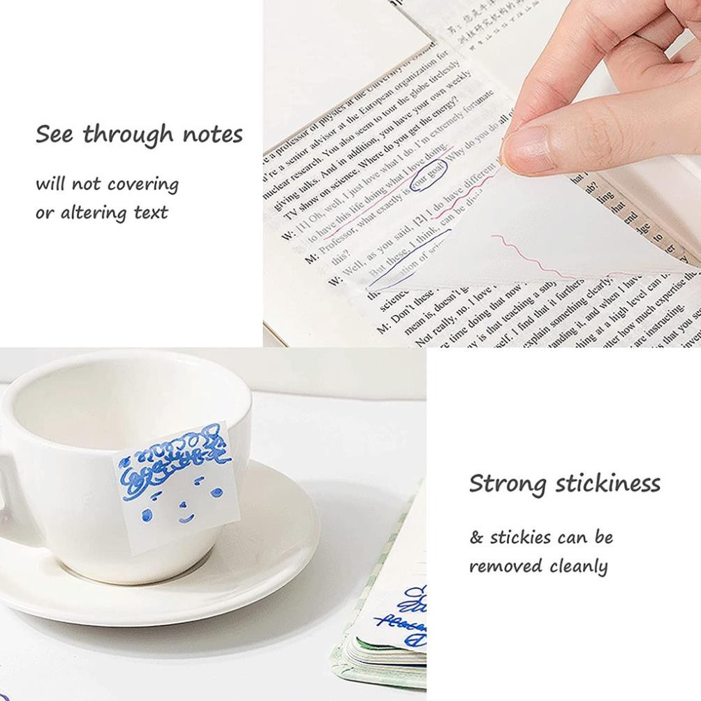 Giấy ghi trong suốt 50 tờ chống thấm nước Lyanwn, giấy note giấy nhớ kiểu dáng đơn giản tiện dụng GN1