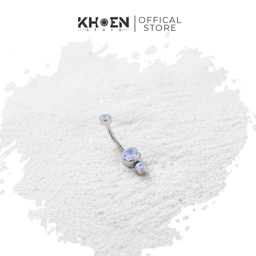 Khuyên Rốn 2 hạt đá - Titanium G23 - Khoen Store