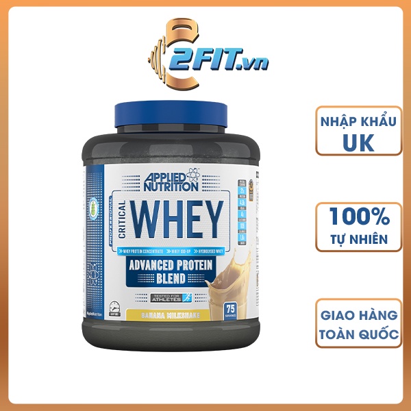 SỮA TĂNG CƠ APPLIED NUTRITION CRITICAL WHEY 2,27KG 75 LẦN DÙNG, KÈM QUÀ