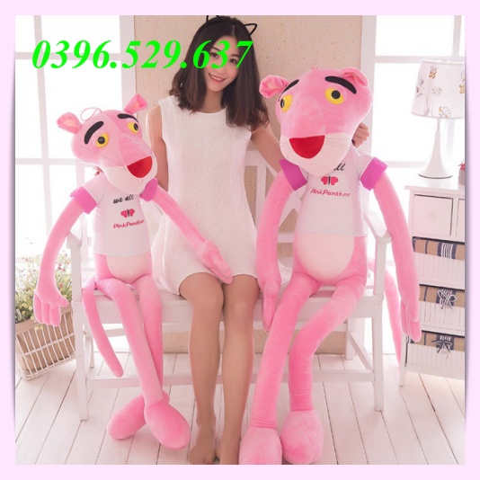 Báo hồng gấu bông báo hồng thú nhồi bông chất liệu cao cấp nhiều size 60 100