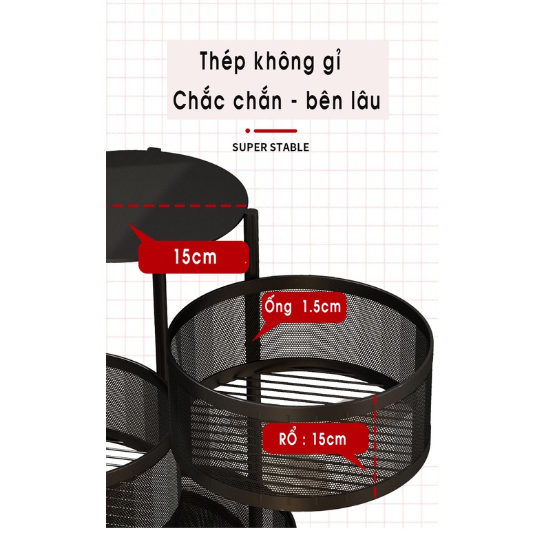 Kệ Đa Năng Để Đồ, Giá Tròn Để Rau Củ Nhà Bếp