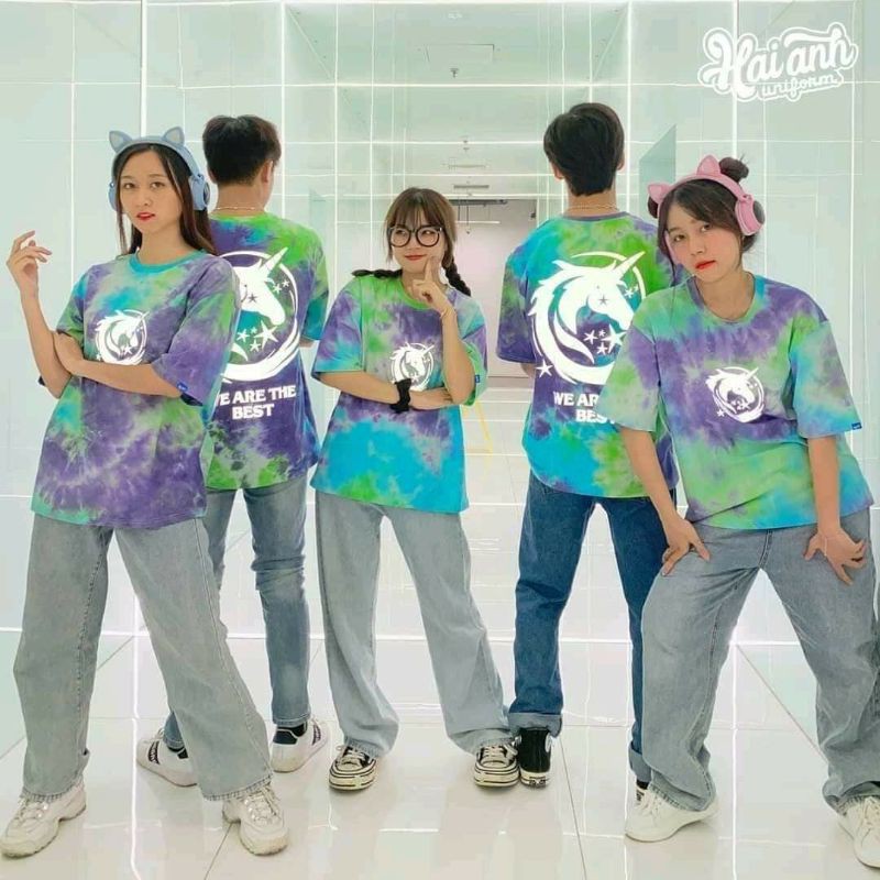 Áo phông In Theo Yêu Cầu loang phản quang ♥️ Thiết kế Logo🦋unisex tay lỡ nhóm lớp🦋kỷ yếu, cặp | BigBuy360 - bigbuy360.vn