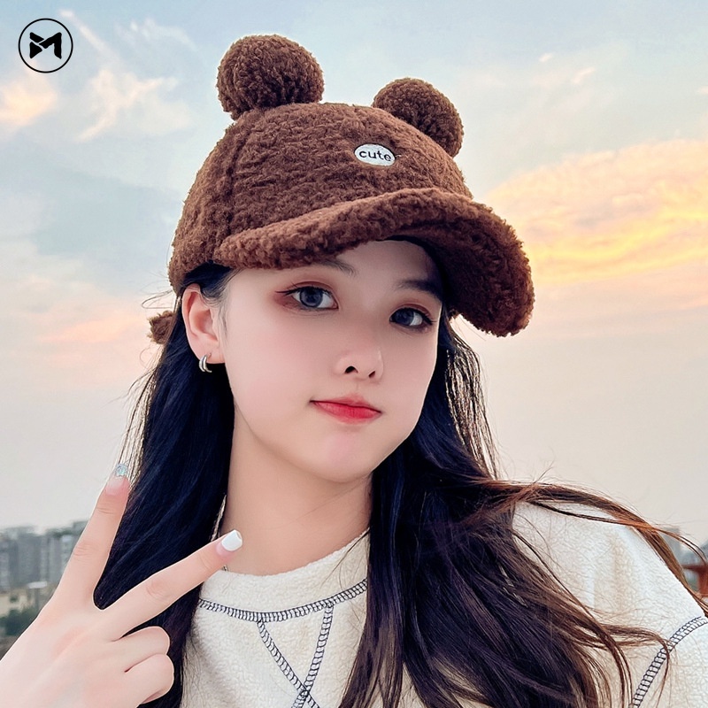 Mũ Lưỡi Trai Tai Gấu Dễ Thương Cho Nữ