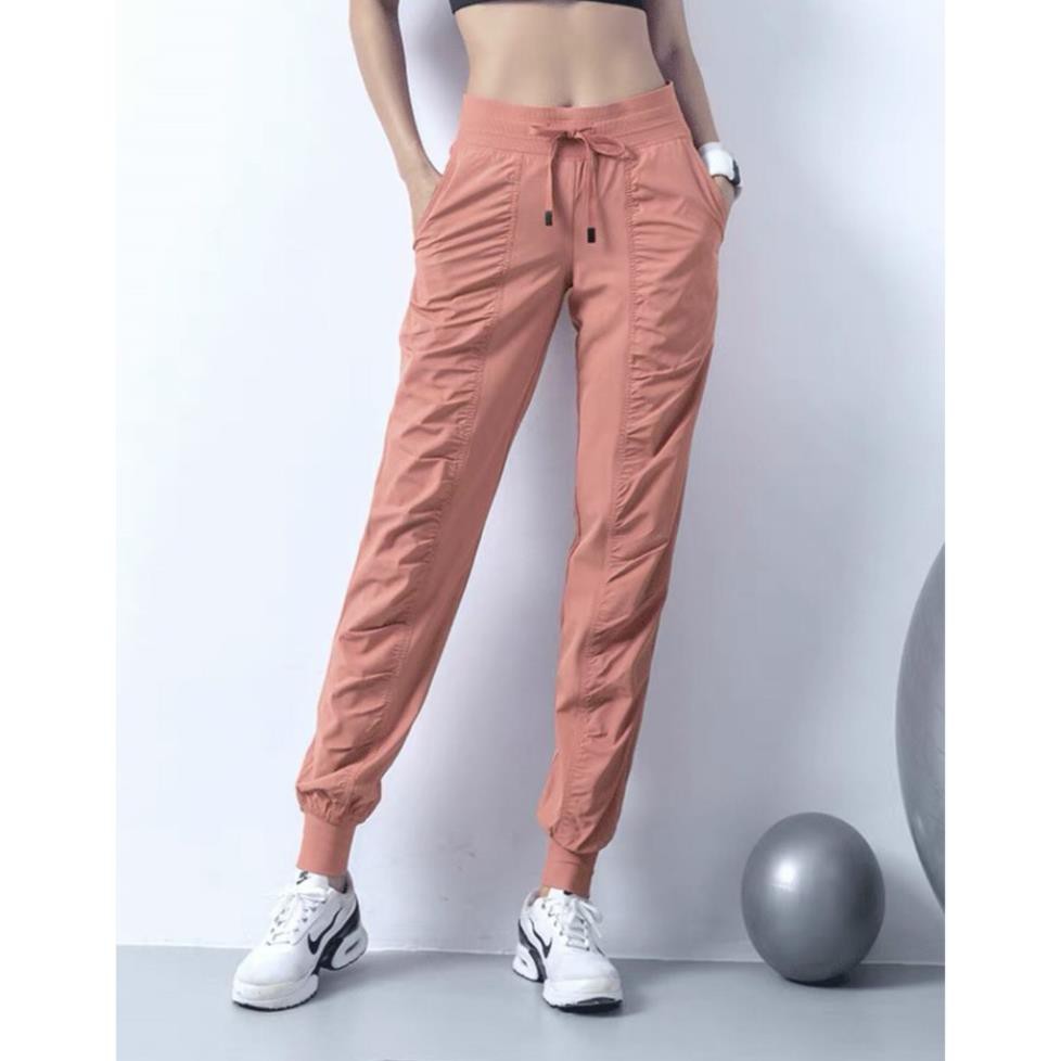 [EMMA] Quần Tập Gym Nữ Thể Thao [JOGGER] Nhún Trước Chất Dù Mềm Bo Ống [ĐỒ TẬP]