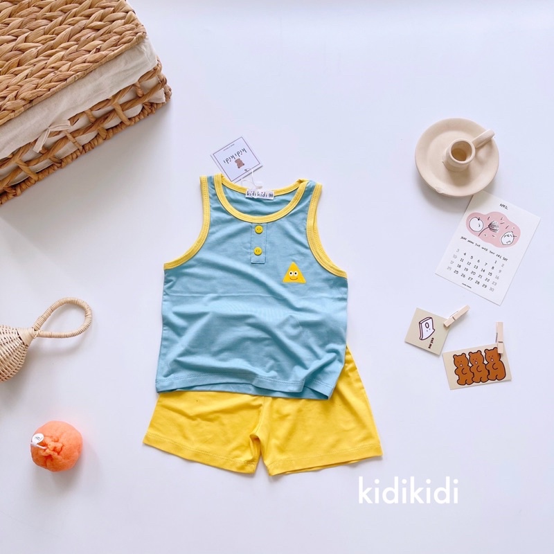 NT043 Bộ sát nách, ba lỗ thun lạnh hoạ tiết chạy viền khoẻ khoắn cực đẹp cho bé trai, bé gái (có size đại)