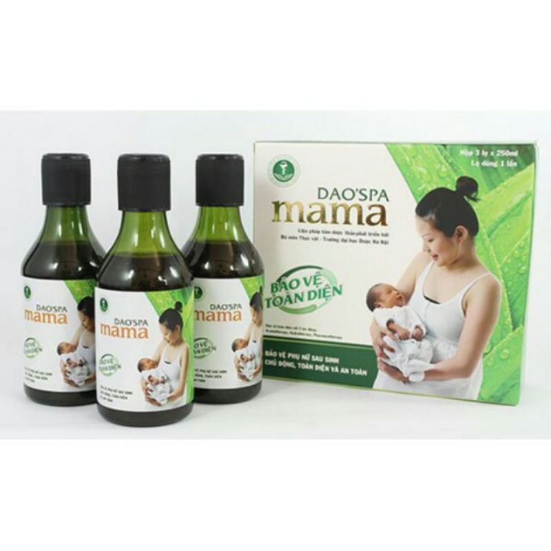 Nước tắm sau sinh người Dao Đỏ Dao'smama hàng chuẩn công ty date 12/2024(hộp 3 lo × 250ml)