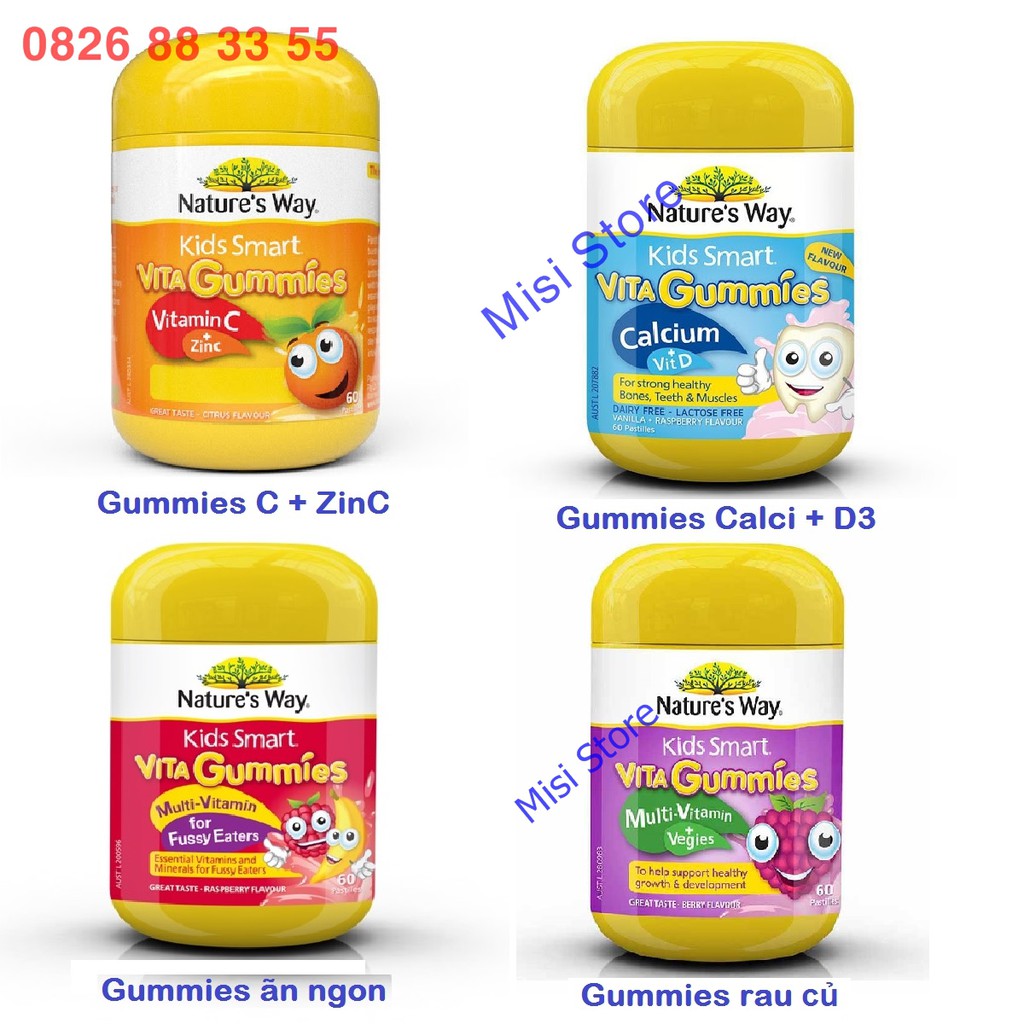 Kẹo dẻo Gummies Nature’s Way Kids Smart Vita, 60 viên