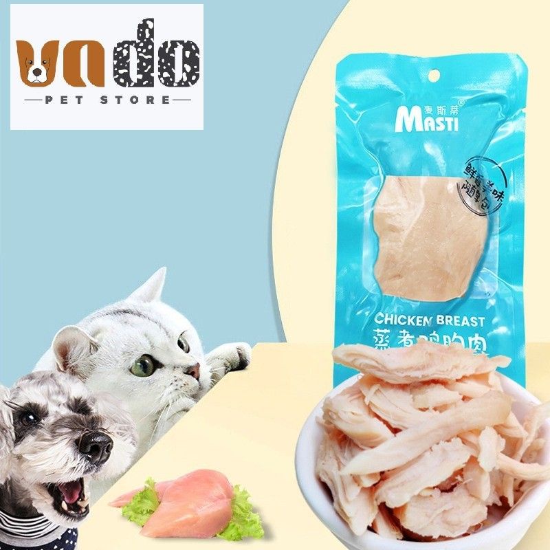 Ức gà hấp cho chó mèo Masti 40gr thơm ngon - snack raw cho chó mèo